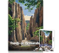 Puzzle de 1000 pièces pour Adolescents, Parc National des Tsingy de Bemaraha, Madagascar Jeu Impossible, activités familiales, Cadeau de Noël Secret Dimensions:50x75cm