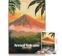 Puzzle de 1000 pièces pour Adolescents - Parc National du Volcan Arenal,Costa Rica - Jeu éducatif Familial d'analyse et de logique - Dimensions : 38x26cm