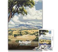 Puzzle de 1000 pièces pour Adolescents, Parc National Kruger, Afrique du SudJeu éducatif Familial pour améliorer la mémoireIdée Cadeau pour Un Père Noël secretDimensions 38x26cm.