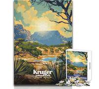 Puzzle de 1000 pièces pour Adolescents, Parc National Kruger, Afrique du SudJeu Pratique, Analyse et logiqueCadeau d'anniversaireDimensions 38x52cm.