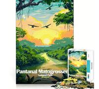 Puzzle de 1000 pièces pour Adolescents Parc National Pantanal Matogrossense,Brésil Découpe Parfaite Jeu de logique Amusant et paisible Idéal pour Un Anniversaire (38x26cm)