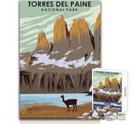 Puzzle de 1000 pièces pour Adolescents - Parc National Torres Del Paine - Jeu éducatif Familial d'analyse et de logique - Idée Cadeau - Dimensions:38x26cm