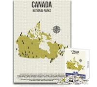 Puzzle de 1000 pièces pour Adolescents - Parcs nationaux du Canada - Magnifique Design - Jeu Stimulant - Cadeau d'anniversaire - Dimensions 38x26cm