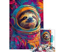 Puzzle de 1000 pièces pour Adolescents Paresseux Astronaute Espace Jeu Familial de précision Anti-Stress (38x52cm)