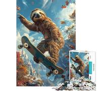Puzzle de 1000 pièces pour Adolescents Paresseux Faisant du Skateboard Jouet addictif pour cultiver la Patience Jeu de réflexion Décoration Parfaite Cadeau Amusant (Dimensions 38x52cm)