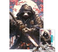 Puzzle de 1000 pièces pour Adolescents Paresseux Samouraï et Sakura Idéal pour Un Anniversaire ou Noël Jeu éducatif et Amusant pour Toute la Famille Convient aux Personnes de 14 Ans et Plus 38x52cm