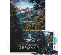 Puzzle de 1000 pièces pour Adolescents,Partenkirchen,Garmisch,découpe Lisse,Jouet d'exercice cérébral,activité de détente pour Un Anniversaire (50x75cm)