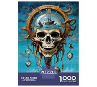 Puzzle De 1000 Pièces pour Adolescents Passage of Octo Skull Time Puzzle pour Adultes, Jouet, Décoration Murale, pour S'amuser en Famille, Jeu Stimulant, Cadeaux 38x26cm/1000pcs