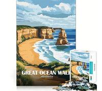 Puzzle de 1000 pièces pour Adolescents Paysage Australien Grande Promenade océanique Design Fin et précis Jeu de réflexion pour se détendre et s'amuser Pendant Un Anniversaire (50x75cm)