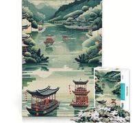 Puzzle de 1000 pièces pour Adolescents Paysage Chinois Vintage Jouet Anti-Stress décoration intérieure Collection d'artistes Beaux-Arts 38x26cm