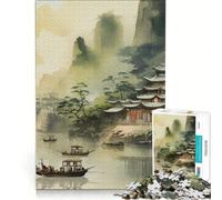 Puzzle de 1000 pièces pour Adolescents Paysage Chinois Vintage Jouet Anti-Stress décoration intérieure Collection d'artistes Beaux-Arts 38x26cm