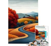 Puzzle de 1000 pièces pour Adolescents Paysage d'automne sur Une Route Stimule Le Cerveau Jeu éducatif et Amusant pour Toute la Famille (14+) Dimensions : 38x26cm