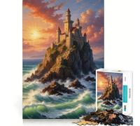 Puzzle de 1000 pièces pour Adolescents,Paysage de château,découpe Fine,Art,entraînement à la Concentration,Jeu Amusant et Calme,Cadeau de Noël (50x75cm)
