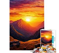 Puzzle de 1000 pièces pour adolescents paysage de coucher de soleil sur la montagne art numérique activités amusantes à la maison une œuvre d'art à créer soi-même jouet pour les 14 ans et plus 38x26cm