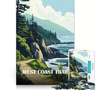 Puzzle de 1000 pièces pour Adolescents Paysage de la côte Ouest canadienne Art Mural de Noël Jeu de Concentration et de détente Décoration Murale (50x75cm)