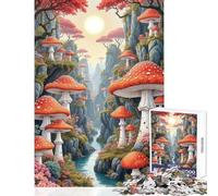 Puzzle de 1000 pièces pour Adolescents Paysage de la vallée des Champignons Jeu Manuel Cadeau d'anniversaire Jouet décoration Murale Difficile et Stimulant (50x75cm)