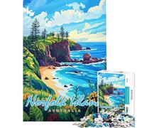 Puzzle de 1000 pièces pour Adolescents Paysage de l'île Norfolk Puzzle pour Adultes Jeu de réflexion découpe de précision Cadeau d'anniversaire et Cadeau Unique (Taille 50x75cm)