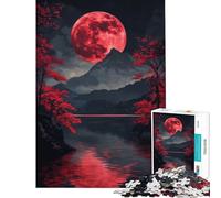 Puzzle de 1000 pièces pour Adolescents Paysage de Lune de Sang Stimule Le Cerveau Jeu Difficile et Relaxant Convient aux 14 Ans et Plus 50x75cm