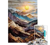 Puzzle de 1000 pièces pour Adolescents Paysage de Montagne Abstrait Puzzle pour Adultes Jeu Manuel décoration Murale Cadeaux Uniques d'anniversaire et de Noël (Taille 38x26cm)