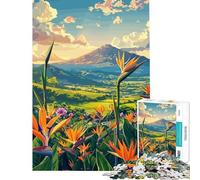 Puzzle de 1000 pièces pour Adolescents Paysage de Montagne avec Oiseau de Paradis Idéal pour Un Anniversaire Les Vacances de Noël Jeu éducatif pour Passer Le Temps Convient aux 14 Ans et Plus 50x75cm