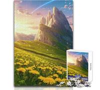 Puzzle de 1000 pièces pour Adolescents, Paysage de Montagne avec pissenlits et comète, Jeu éducatif Impossible à Apprendre, Cadeau d'anniversaire (Taille 50x75cm)