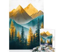 Puzzle de 1000 pièces pour Adolescents Paysage de Montagne dorée Jeu Anti-Stress Idée Cadeau Casse-tête Stimulant pour développer la motricité Fine et l'intelligence Dimensions 50x75cm