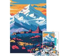 Puzzle de 1000 pièces pour Adolescents Paysage de Montagne du Népal Jeu éducatif et Stimulant Cadeau Amusant et Difficile (Taille 38x52cm)