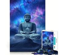 Puzzle de 1000 pièces pour Adolescents,Paysage de Montagne et de Bouddha,Jeu aux Bords Nets,Casse-tête cognitif,Jeu d'inactivité,décoration de Noël,Cadeau (38x52cm)