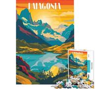 Puzzle de 1000 pièces pour Adolescents Paysage de Patagonie Affiche activités Amusantes à la Maison Cadeaux pour Femmes Jeux relaxants Convient aux 14 Ans et Plus (38x26cm)
