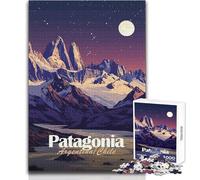Puzzle de 1000 pièces pour Adolescents - Paysage de Patagonie Nocturne - Casse-tête - Jeu de Famille - Découpe de précision - Cadeau d'anniversaire - Dimensions 38x52cm