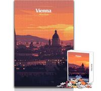 Puzzle de 1000 pièces pour Adolescents - Paysage de Vienne au Coucher du Soleil - Jeu éducatif, Amusant et Original - Cadeau d'anniversaire - Dimensions:38x26cm