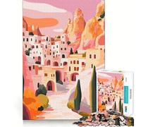 Puzzle de 1000 pièces pour Adolescents, Paysage de Village Turc, Illustration Minimaliste, Jeu d'assemblage précis, défi Mental, Jouet pour se détendre et s'amuser, scène de Noël (50x75cm)