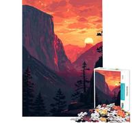 Puzzle de 1000 pièces pour Adolescents Paysage de Yosemite en Pixel Art Jeu Impossible Jouet éducatif pour se détendre (Taille 38x26cm)