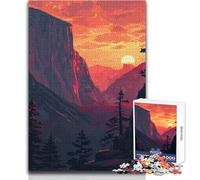 Puzzle de 1000 pièces pour Adolescents - Paysage de Yosemite - Jeu de Pixel Art - Un Jeu intellectuel Amusant et Original Dimensions:38x26cm