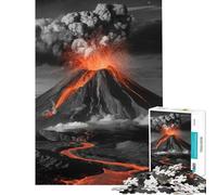Puzzle de 1000 pièces pour Adolescents Paysage d'éruption volcanique Activités ludiques à la Maison Améliore la mémoire Jeux relaxants pour Les 14 Ans et Plus 38x26cm