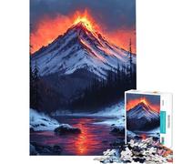 Puzzle de 1000 pièces pour Adolescents Paysage d'éruption volcanique Activités ludiques à la Maison Décoration Parfaite Jouet Anti-Stress Convient aux 14 Ans et Plus (50x75cm)