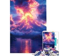Puzzle de 1000 pièces pour Adolescents Paysage d'éruption volcanique Stimule Le Cerveau Jeu Familial Difficile Convient aux 14 Ans et Plus (38x52cm)