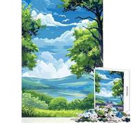 Puzzle de 1000 pièces pour Adolescents Paysage d'été Nature décoration intérieure Jouet activité Artistique Cadeau Jeu Amusant pour développer sa motricité Fine et Son Cerveau Dimensions 38x26cm