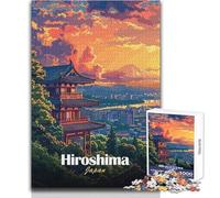 Puzzle de 1000 pièces pour Adolescents - Paysage d'Hiroshima, Japon - Jeu éducatif Familial - Stimule la mémoire - Cadeau d'anniversaire - Dimensions 38x52cm