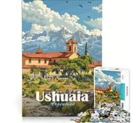 Puzzle de 1000 pièces pour Adolescents Paysage d'Ushuaia Argentine décoration Murale pour Noël ou Un Anniversaire 50x75cm