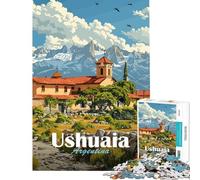 Puzzle de 1000 pièces pour Adolescents Paysage d'Ushuaia Argentine Puzzle Adulte décoration Murale Cadeau Unique d'anniversaire et de Noël (Taille 38x26cm)
