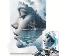 Puzzle de 1000 pièces pour Adolescents Paysage en Double Exposition Jouet à Monter soi-même améliore la mémoire Collection d'artistes Beaux-Arts 50x75cm