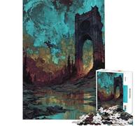 Puzzle de 1000 pièces pour Adolescents Paysage éthéré avec Tour d'horloge Puzzle pour Adultes Jeu de détente défi Stimulant Cadeau Unique d'anniversaire ou de Noël (Taille 38x52cm)