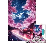 Puzzle de 1000 pièces pour Adolescents Paysage Japonais avec Route de cerisiers en Fleurs Jeu de détente pour Adultes Améliore la mémoire Difficile et Stimulant (Dimensions 38x52cm)