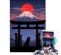 Puzzle de 1000 pièces pour Adolescents Paysage Japonais Loup et Torii Jeu éducatif et Stimulant Cadeau Amusant pour Toute la Famille (Taille 38x26cm)