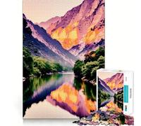 Puzzle de 1000 pièces pour Adolescents Paysage lacustre Fascinant Découpe Parfaite Jeu de logique Amusant Jeu paisible Idéal pour Un Anniversaire (38x26cm)