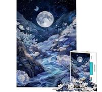 Puzzle de 1000 pièces pour Adolescents Paysage Lunaire de Séléné Cadeau d'anniversaire ou de Noël Jouet éducatif adapté aux 14 Ans et Plus (38x52cm)