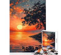 Puzzle de 1000 pièces pour Adolescents Paysage Marin au Coucher du Soleil Jeu Familial améliore Les Souvenirs décoration intérieure Jouet renforce l'amour Entre Les Couples (75x50cm)