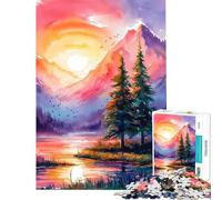 Puzzle de 1000 pièces pour Adolescents Paysage Naturel à l'aquarelle Jeu éducatif et intellectuel pour Les Amateurs de Jeux Une véritable œuvre d'art (Taille 50x75cm)