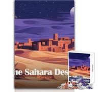 Puzzle de 1000 pièces pour Adolescents - Paysage Nocturne du Sahara marocain - Jeu éducatif Familial - Dimensions 50x75cm